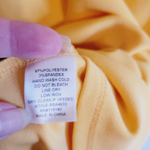 Purple Snow yellow wrap button detail sleeveless vneck smocked back dress Sz Sm - Picture 6 of 8